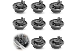 Roulette Lave Vaisselle pour Panier Inférieur, Lot de 8 Basket Roller Universel Haute Résistance, Compatible avec Bosch & Siemens, Réparation Rapide du Panier de Lave-Vaisselle Couvert, Modèle 165314