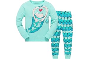 Tkiames Girls’ Pyjamas with Giraffe Design, Cotton, Long Sleeve Pyjamas