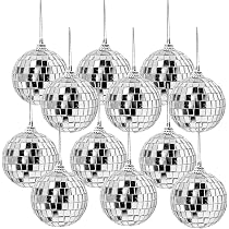 Boules à Facettes Miroir - Lot De 9 (6cm Et 8cm) - Décoration Disco Pour Fête, Anniversaire, Mariage - Effets Lumineux Garantis !