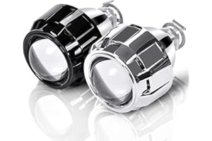 SOLBUM Luci Per Auto Con Occhi Di Angelo 2 pz 2,5 pollici Universal BI Xenon HID proiettore Lente Argento Black Shroud H1 Xenon LED Lampadina H4 H7 H7 Faro dell'automobile del motociclo