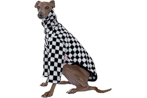 D DOGGY STAR Italian Greyhound Clothes Polar Fleece Sweater T Shirts Whippet for Dogs (3XL,Polar Chess Blk)