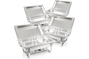 ‎MAHLZEIT Mahlzeit Chafing Dish Profi Set Grenoble | 4X Edelstahl Warmhaltebehälter Essen, 30-TLG Speisewärmer | Buffet Wärmer, Wärmebehälter, Rechaud, Speisenwärmer für Catering, Buffet und Party