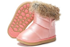Gaatpot Botas para Niña Niño Zapatos de Nieve Botines para Invierno Bota Calentitas Forradas Impermeables Bebé Boots Negro 21-30