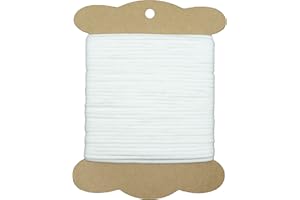 TYGA FITNESS TF - 12 Metres of Soft White Elastic Cord 3mm Round. Ideal for DIY Face Masks, Art & Crafts Projects, Jewellery for Adults & Children, Hairbands.