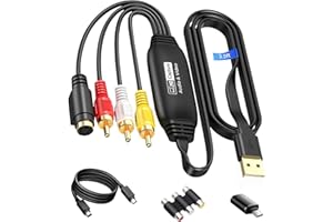 avedio links VHS to Digital Converter, USB 2.0 Video Capture Card Device for Analog to Digital 1080P, RCA AV Composite to USB Adapter to Convert VHS VCR Tapes DVD to Digital on Windows Mac OS