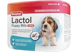 Beaphar - LACTOL - Säuglingsmilch für Welpen - Angereichert mit DHA - Hochwertige Proteinquelle - Für Nicht entwöhnte, trächtige oder stillende Hündinnen und ältere oder kranke Hunde - 250g