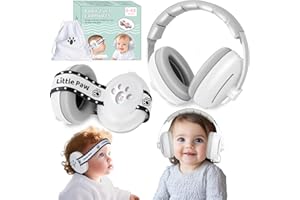 Dekukar 2-in-1 Baby Ear Defender for Babies Toddlers up to 36 Months - CE & UKCA Certified - Noise Reduction Earmuffs Baby Headphones Against Hearing Damage & Improves Sleep White