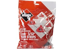 RUBI | Cyclone Level System | Base plate 2 mm | Idéal pour la pose de carreaux grand format (taille minimale requise : 30 x 30 cm) | 100 unités