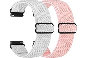 TumCez Regolabile Elastico Sgancio Rapido Cinturino Orologio in Nylon,18mm 19mm 20mm 22mm 24mm Cinturino per Samsung/Garmin/Fossil/Amazfit/Huawei/Xiaomi/Suunto Orologio per Uomo Donna