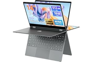 BMAX Ordenador Portátil Intel N150 (hasta 3,6 GHz) Pantalla Táctil 14 Pulgadas Laptop 16GB RAM 512GB SSD Win 11 PC Portatil Teclado Retroiluminado BT5.0, Tipo C, USB 3.2 Protege el Teclado Español