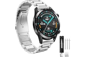 HATOLOVE Huawei Watch GT2 22 mm metalowy pasek ze stali nierdzewnej do Huawei Watch GT 2, Huawei Watch GT2 Pro, Huawei Watch GT 2e, Huawei Watch GT 2 Sport Elegant, Huawei Watch GT3, Galaxy Watch 46 mm