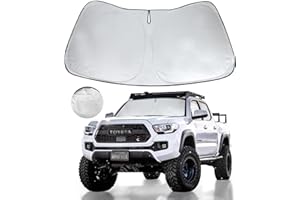 HOHUIGO Windshield Sun Shade Window Sunshade Custom Fit 2023 2022 2021 2020 2019 2018 2017 Toyota Tacoma 2Dr 4Dr Pickup Truck Accessories Foldable SUV Sun Visor Shield Protector Limited 2Door 4Door