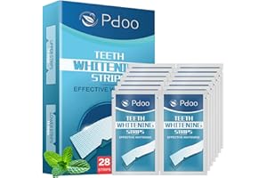 PDOO Tiras Blanqueadoras Dientes 14 Treatments for Blanqueador Dental - Seguras para el Esmalte Dental y Sin Sensibilidad - Whitening Strips Anti-Deslizantes - Efecto Rápido en 7 Días - Mint Flavor