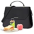 Vegan Leather Lunch Bag Women - Mothers Day Gifts Adult Modern Urban Style Stylish Vegan Leather Insulated Leakproof Lunch Box for Work - 2025 Newest Gifts for Women