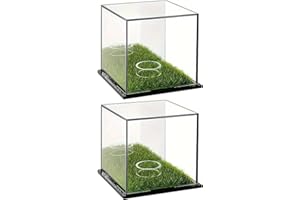 Fellflying Présentoir Transparent pour Balle De Golf, Étui Transparent pour Balle De Golf, 2 Présentoirs en Acrylique pour Balles De Golf Simples, Protection Contre La Poussière
