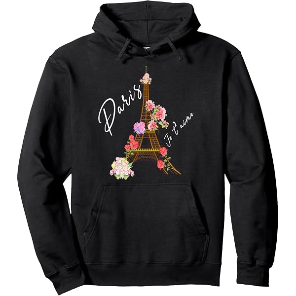 Sweat à Capuche Paris Avec Cœur Arc-en-ciel Et Tour Eiffel - Cadeau Souvenir LGBTQ+ Friendly - Mixte