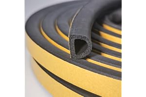 GUKOY Dichtungsband für Türen Fenster Selbstklebendes Schaumstoffband Türdichtung Fenster, für Anti-Kollision/Schalldichter/Wasserdichter/Staubdicht (6M-Schwarz)