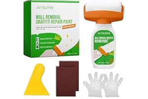 GGesii 500 g de pintura de pared blanca, rodillo 2 en 1 para reparación de pared, cepillo con rodillo para reparación de paredes, para reparar manchas, trabajos de masilla, graffiti, arañazos