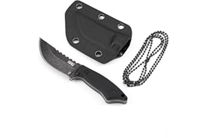 KHU Couteau de Cou Couteau à Lame Fixe EDC Couteau de Chasse Couteau de Survie Couteau de Camping Couteau bushcraft - Acier D2 G10 poignée, Outdoor Chasse Camping Accessoires - avec étui Kydex - 10A