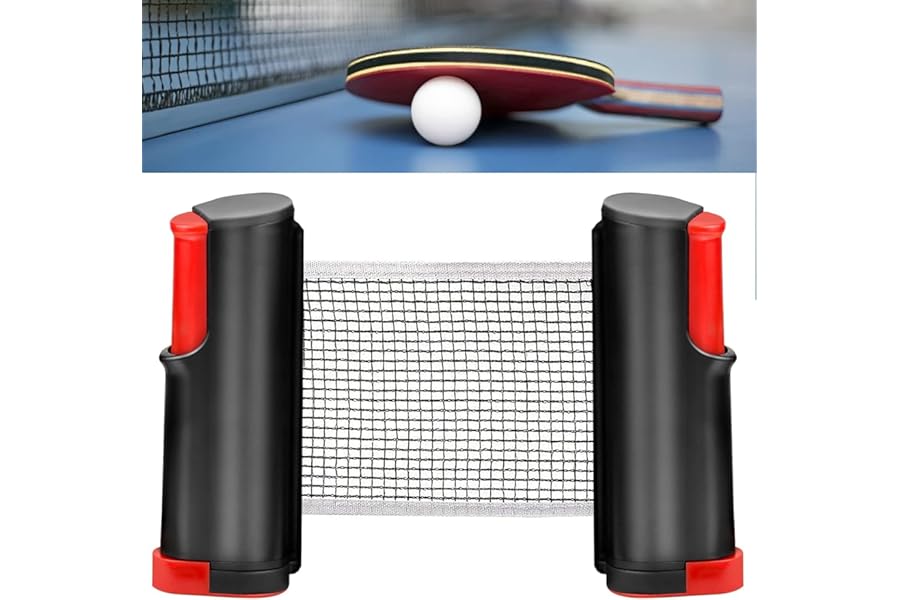 GLORHA Black Retractable Ping Pong Net 170 X 19 cm Portable Retractable Table Tennis Net for Ping Pong Table Office Desk Dining Table