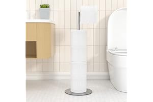 NIFFGAFF Porta carta igienica, porta carta igienica con base appesantita, porta carta igienica in piedi per conservare carta igienica, in acciaio inox, senza fori