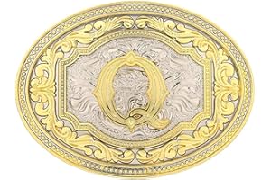 STARBRILLIANT Fashion Western A to Z Initial Letters Belt Buckle Gold Large Belt Buckle for Men