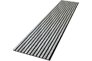 wohnartig Akustikpaneele 1,485m² - 275cm x 54cm* set - 2 Stück 275cm x 27cm | Granit 867 | Wandverkleidung | Lamellenverkleidung | Akustikpaneel | Wandpaneele auf filz | Akustikfilz | Lamellenwand