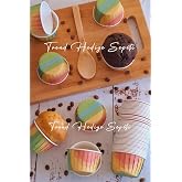 Trend Hediye Sepeti 50'li G&ouml;kkuşağı Muffin Kek Kalıbı, Kek Kaps&uuml;l&uuml; Cupcake Kalıbı, Airfryer Uyumlu