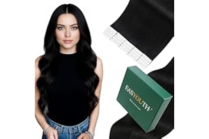 ‎EASYOUTH Easyouth Invisible Tape Extensions Echthaar Schwarz Tape in Extensions Echthaar Schwarz Tape Extensions Echthaar Naturlich Pechschwarz 60 cm 50g #1 20pcs