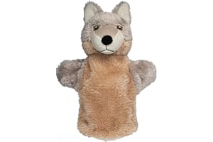 EcoBuddiez Hand Puppet - Loup de Deluxebase. Marionnettes à Main en Peluche en Forme de Loup pour Les Enfants. Marionnettes animales écologiques pour Les Jeux d'éveil et Les Cadeaux d'enfants.