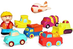 JAYSRIS Giocattolo per Bagnetto(8PCS),Giocattoli da Bagno con Auto,Camion,Polizia Giocattoli da Bagno Morbidi Giocattoli da Vasca per Bambini e Giocattoli per Bambini Piccoli
