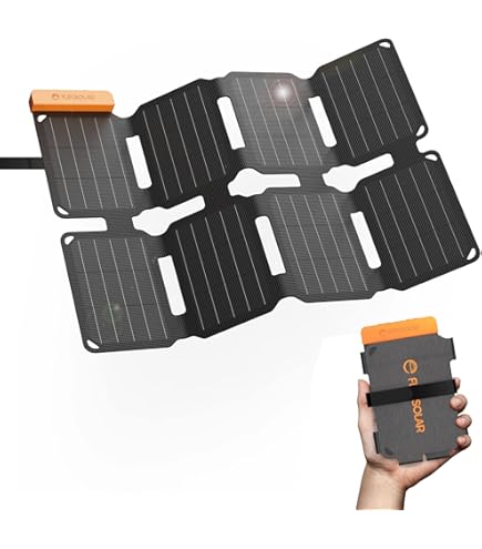 Rosaking 60 W oplader op zonne-energie, draagbaar, opvouwbaar outdoor USB C A zonnepaneel voor tuin, balkon, camping, deur, draagbare generator, vissen, smartphone, GoPro, laptops