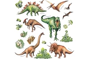 DECOWALL DS-8034 Aquarelle Dinosaure (Ver anglais) (Petit) Autocollants Muraux Mural Stickers Chambre Enfants Garderie Salon wall adhsif maison dcalcomanies