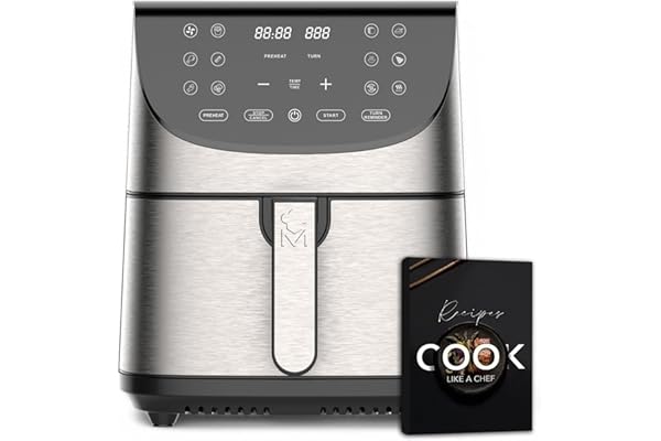 MasterPro ROCKET 700 - Freidora de Aire 1800W 7L - 12 Programas - Pantalla LED Táctil - Temperatura Ajustable - Recetario Onl