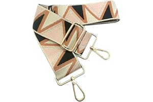 KERIOCUSI Ancha Correa 5 cm de Hombro Ajustable para Negro Beige Rosa, Ancha Correa de Reemplazo Bolso Colorida para Mujer con Hebilla de Oro Correa Ancha para Bolso para Piel, Monedero, Cruzados, 912