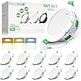 ALUSSO LED Downlights Ceiling Dimmable 4W 6W 8W Changeable Recessed Ceiling Lights, 3000K 4000K 6500K Adjustable IP44 Spot Lights Ceiling for Bathroom Kitchen Living Room, 10 Pack