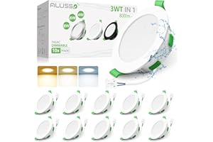 ALUSSO Faretti LED da Incasso per Cartongesso Dimmerabili, Ultrasottili 3WT 4W 6W 8W 3CCT 3000K 4000K 6500K Faretti LED Soffitto IP44, AC 220-240V, Diametro Foro Ø68-78mm, Rotondo Bianco, Set di 10