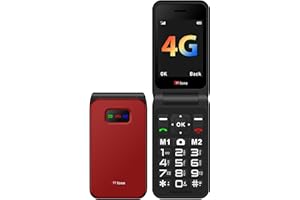 TTfone TT760 Flip 4G Big Button Mobile Phone for the Elderly with Emergency Assistance button Unlocked Basic Mobile Phone (Red, with USB Cable)