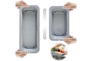 SIYECIOA Sopra il Lavello Colino Cestello Grande Capacità e Retrattile Adattarsi a Tutti i Lavelli, Estensibile, Lavare frutta e verdura, Scolare la Pasta Cotta, Elementi Essenziali per La Cucina (34cm-47cm)