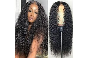 MUABY 4x4 Kinky Curly Lace Frontal Wigs Human Hair for Black Women 4x4 Pelucas Mujer Pelo Natural Humano Rizado Pelucas Cabello Natural Color Negro Natural 16 Pulgadas