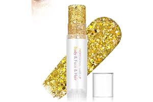 ZOEYSHINE Festival Gold Glitter Stick for Face Body and Hair – Easy Application Twist-Up Design, Long Lasting Sparkle Highlighter for Women – Festival Party Rave Birthday Halloween Christmas Makeup