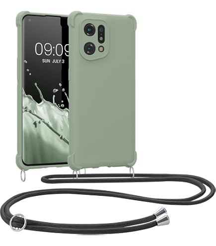 Custodia Con Cordino Per Oppo Find X9 – Cover Trasparente In Silicone TPU, Tracolla Regolabile, Antiurto E Antigraffio, Colore Verde