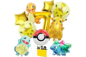 SENCANGXUN Luftballons Geburtstag Party Set,7 Jahre Folienballon Deko,Cartoon-Bilder Luftballon,Kinder Geburtstag Elfenballon Dekoration