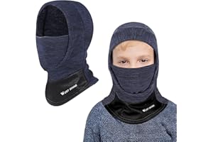 AYPOW Pasamontañas Térmico de Invierno Niños, Multifunción Prueba de Viento Forro Polar Cálido Máscara de Esquí Ciclismo Sombreros Gorro con Calentador de Cuello, Mascarilla para 6-13 Años Niños Niñas