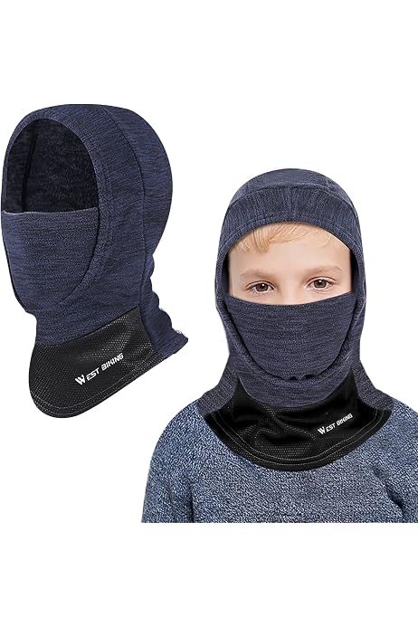 Maschera Sci Bambino Cagoule Polaire Enfant Hiver - Masque Multifonction Coupe-Vent | MKEAWWU Pour Ski, Moto, Velo Bonnet Multifonction Enfant