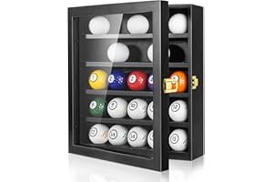 tutata Golf Ball Display Case, Golf Ball Holder, 25 Balls Capacity, Wall Mount, Shadow Box for Golf Ball Collector, TBCL05