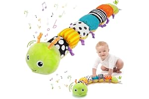 Sirecal Baby Musical Toy - Baby Sensory Toys 0-6 Months Music Stuffed Animal Soft Plush Toys, Early Learning Toys with Rattles for Babies 0-3-6-12 Months, Newborn Boy Girl Shower Gift, Caterpillar