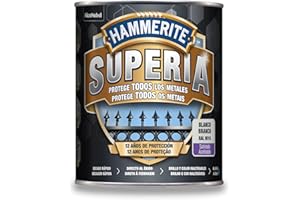 Hammerite Superia Esmalte antioxidante al agua, Satinado, Color Blanco, 750 ml
