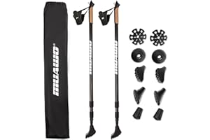 ‎MUAWO Muawo Premium Nordic Walking Stöcke | ultraleichte 190g, verstellbar, 64-135cm Teleskopstange, 100% Carbon | Trekkingstöcke, Wanderstöcke, Walkingsticks für Damen & Herren
