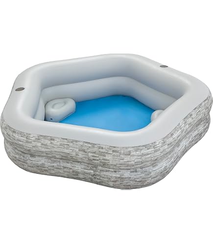 Intex Piscine Gonflable Familiale 4 Places – 229 X 229 X 66 Cm – 882 Litres – Porte-gobelets – Appuie-tête – Dès 3 Ans